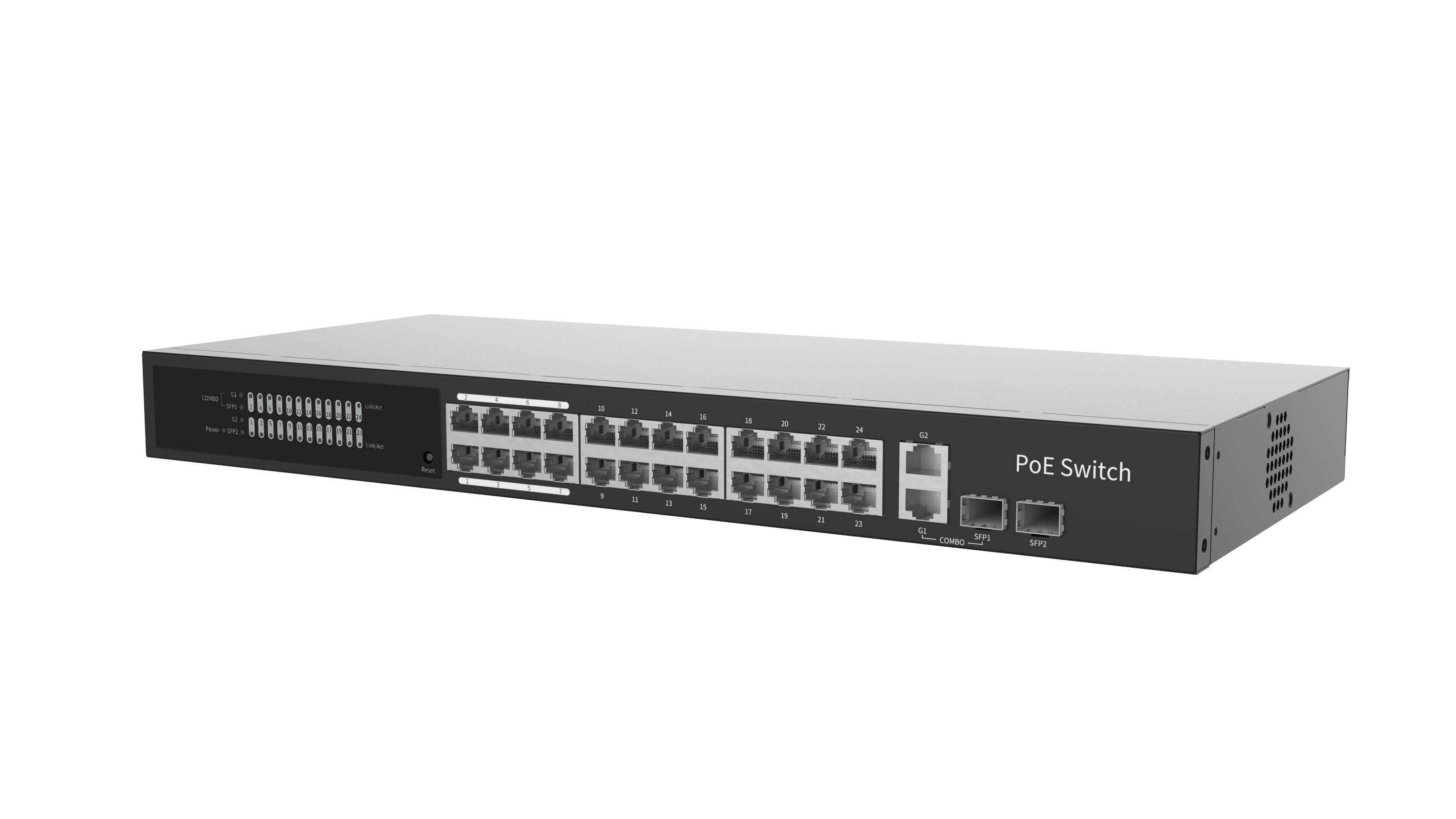 24 Port - 1U Rack Mount POE Switch